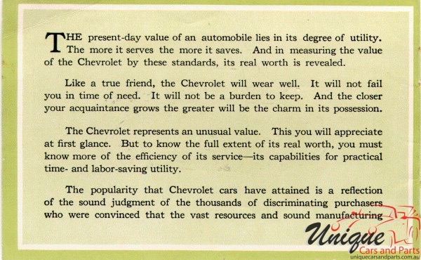 1922 Chevrolet Brochure Page 18